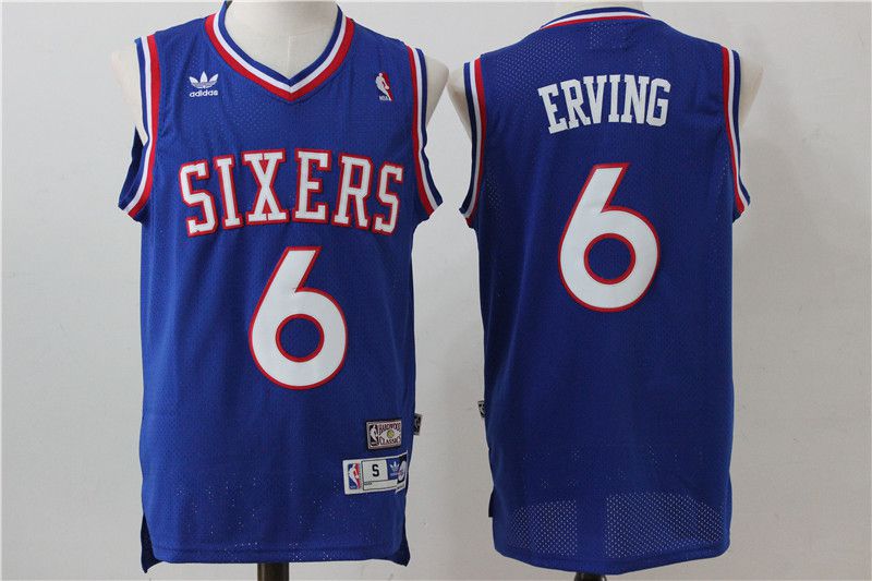 Men Philadelphia 76ers #6 Erving Blue Adidas NBA Jersey->golden state warriors->NBA Jersey